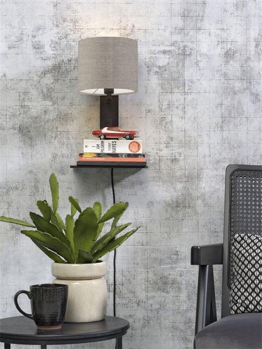 Andes Black Wall Lamp with Shelf - WOO .Design