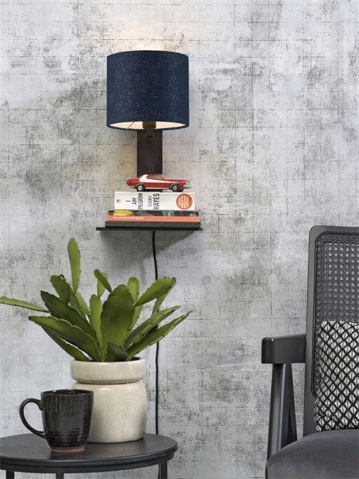 Andes Black Wall Lamp with Shelf - WOO .Design