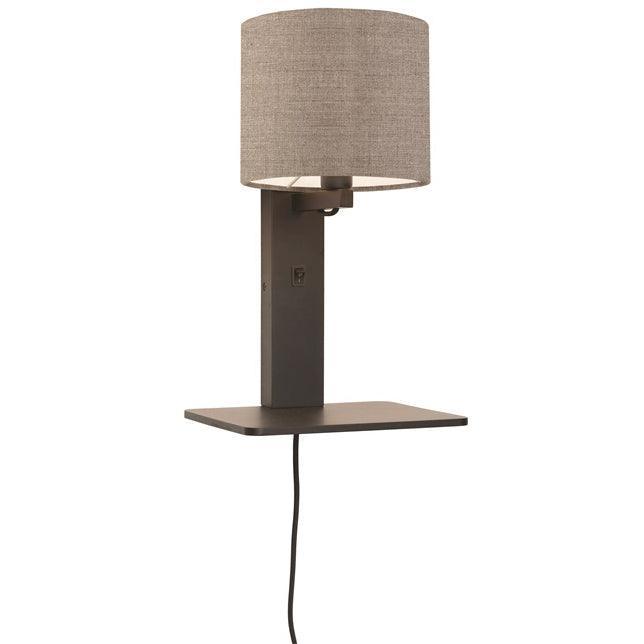 Andes Black Wall Lamp with Shelf - WOO .Design