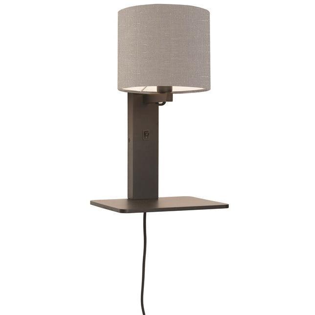 Andes Black Wall Lamp with Shelf - WOO .Design