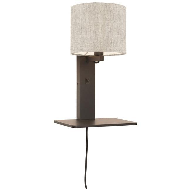 Andes Black Wall Lamp with Shelf - WOO .Design