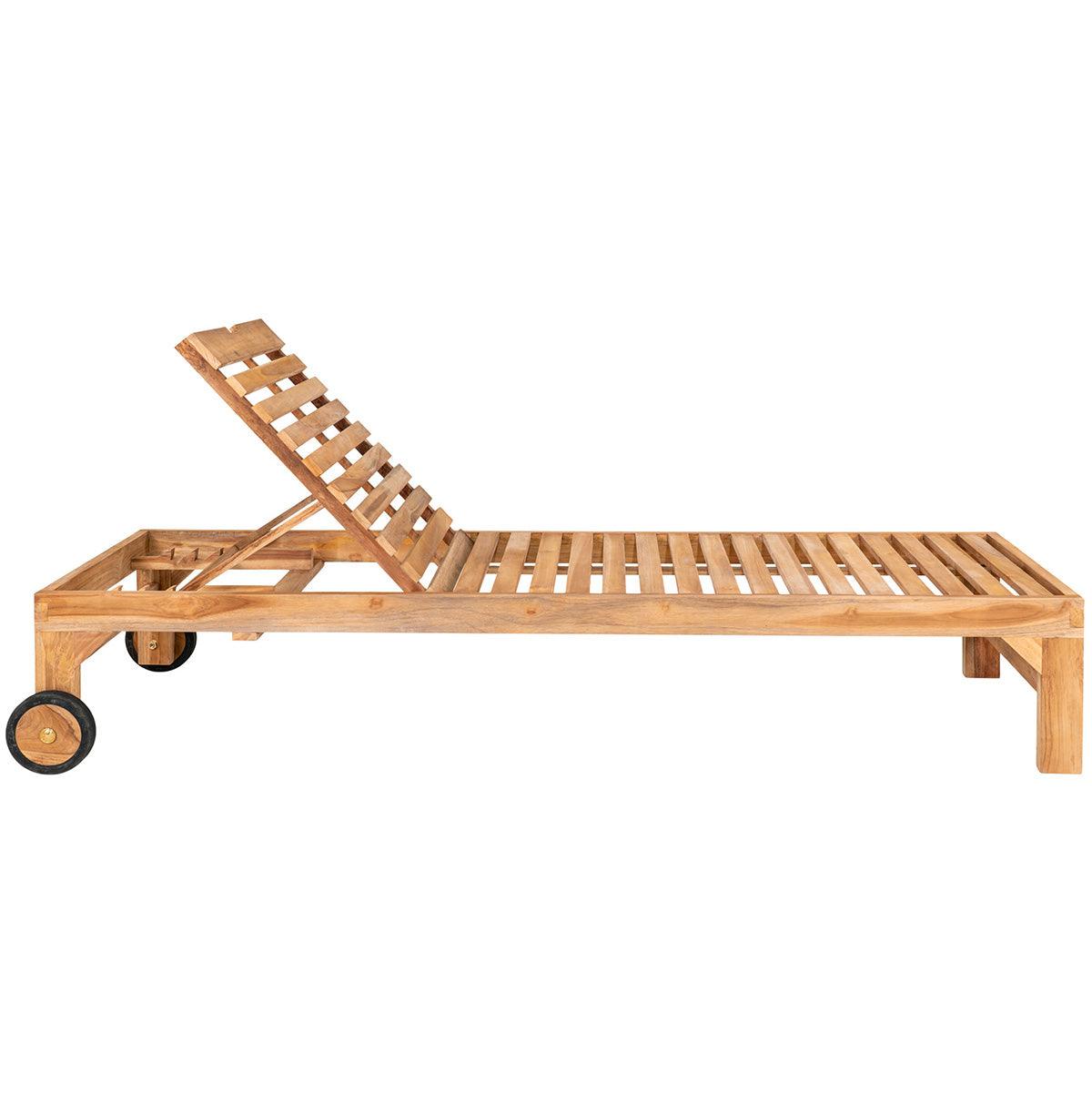 Andorra Teak Wood Sunlounger - WOO .Design