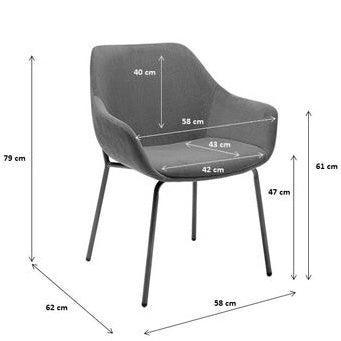 Avignon Corduroy Chair with Armrest (2-Set) - WOO .Design