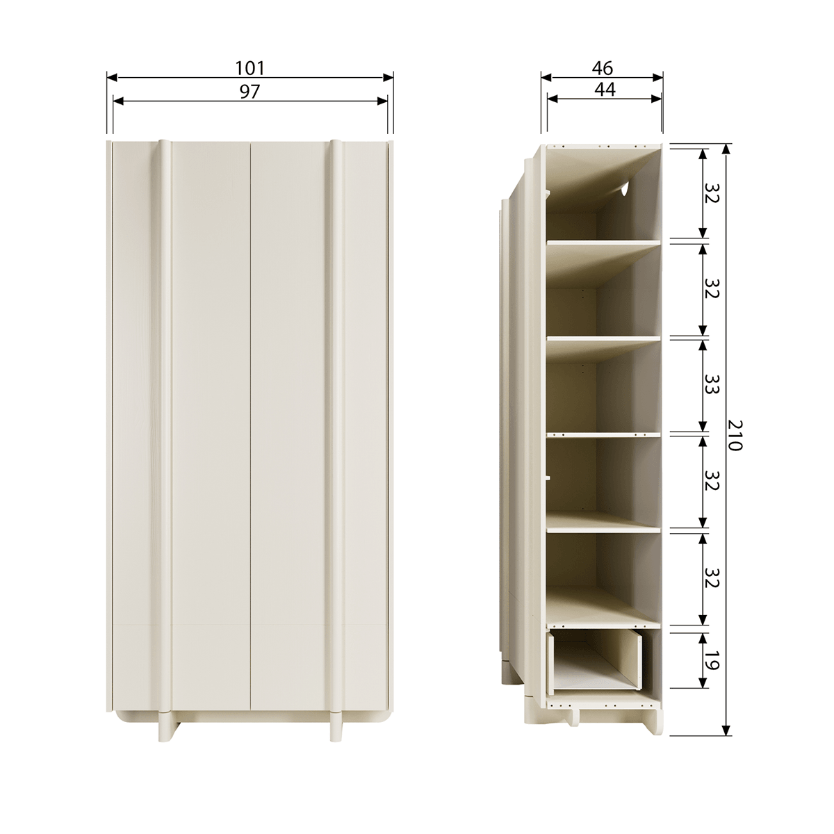 Basu Pine Wood Storage Cabinet - WOO .Design