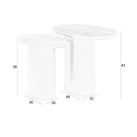 Bella Mango Wood/Iron Side Table (2/Set) - WOO .Design