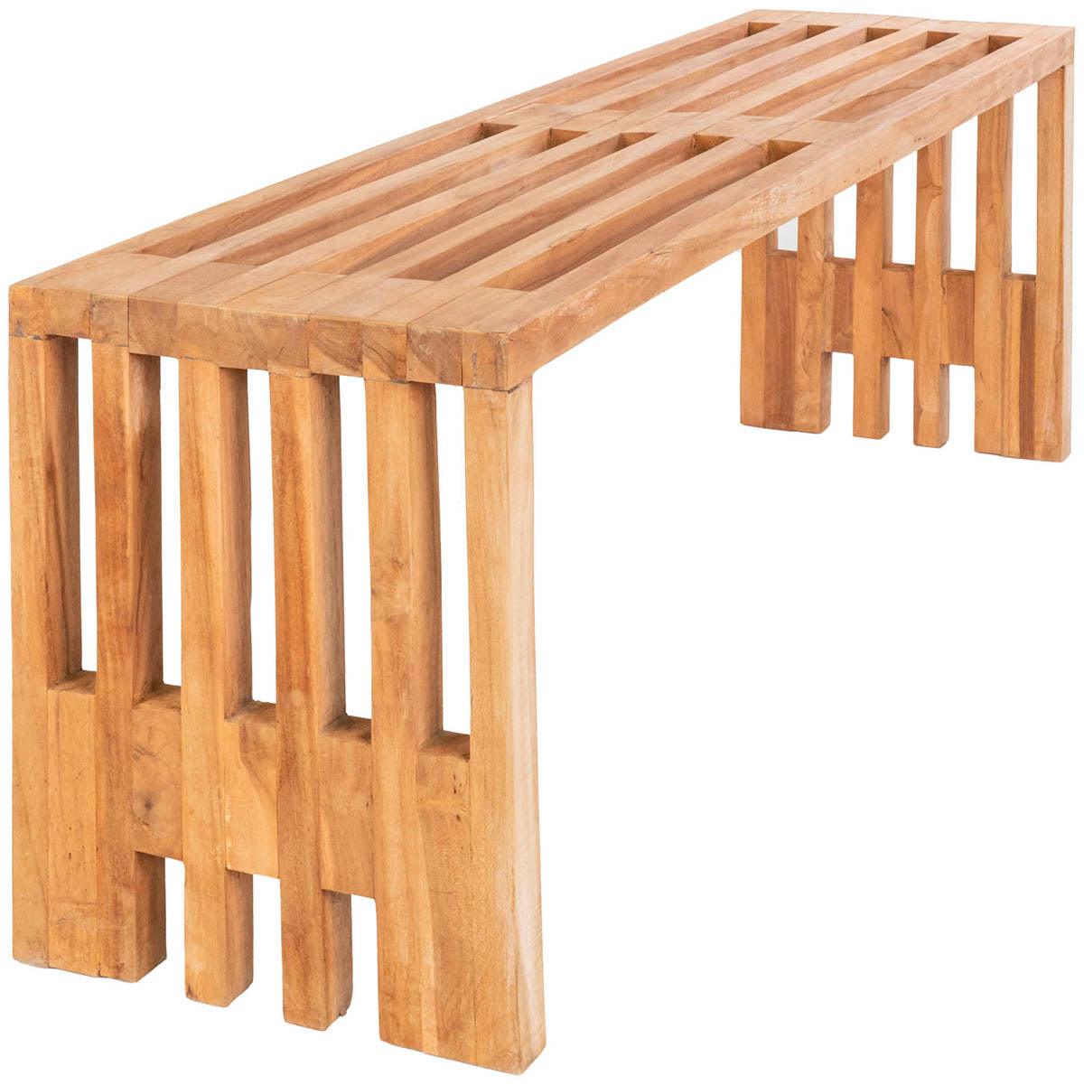 Benidorm Natural Teak Wood Bench - WOO .Design