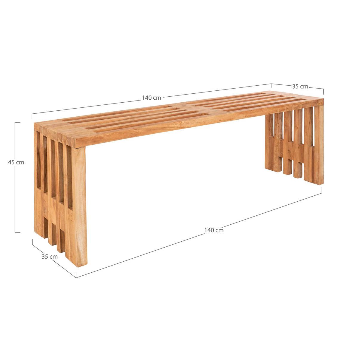 Benidorm Natural Teak Wood Bench - WOO .Design