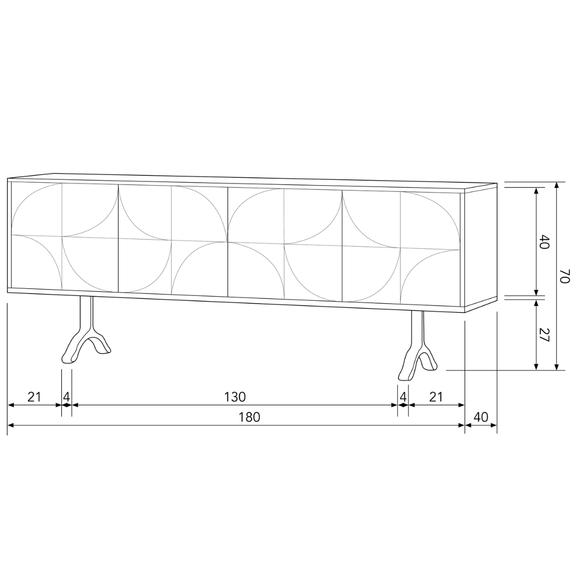 Draw Walnut Mango Wood Sideboard