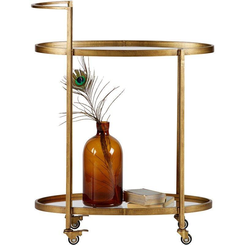 Push Antique Brass Metal Trolley