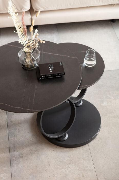 Beverly Matt Black Swivel Coffee Table - WOO .Design
