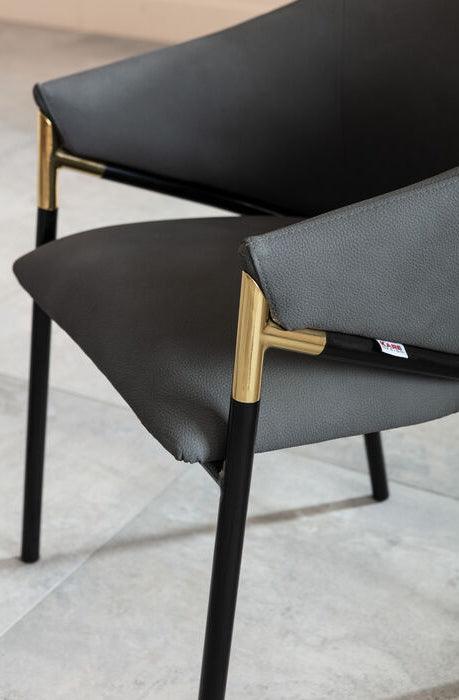 Boulevard Grey Chair with Armrest (2/Set) - WOO .Design