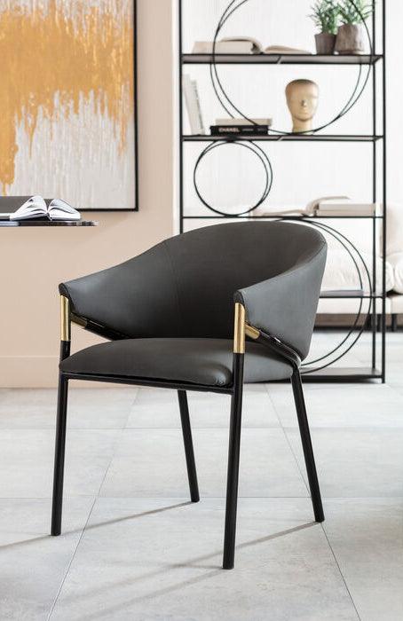 Boulevard Grey Chair with Armrest (2/Set) - WOO .Design