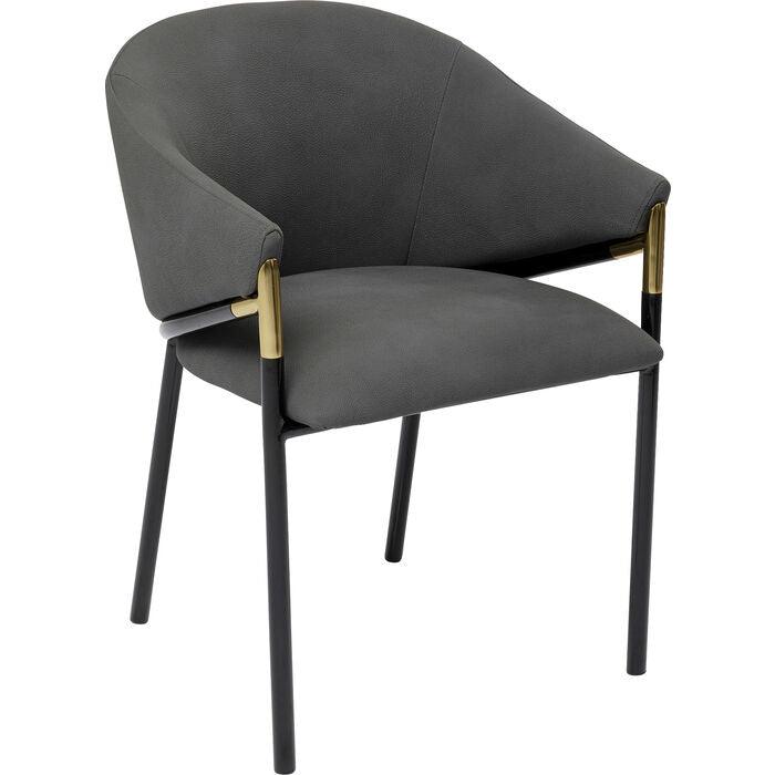 Boulevard Grey Chair with Armrest (2/Set) - WOO .Design