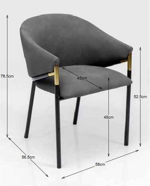 Boulevard Grey Chair with Armrest (2/Set) - WOO .Design