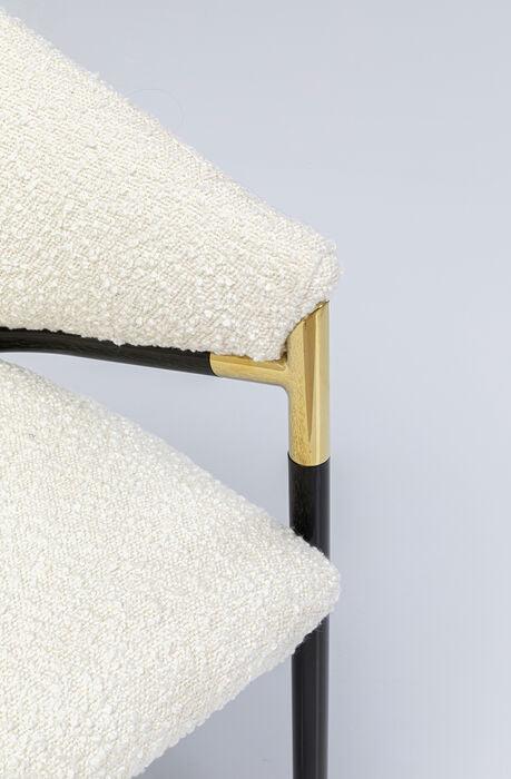 Boulevard White Boucle Chair with Armrest (2/Set) - WOO .Design
