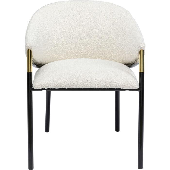 Boulevard White Boucle Chair with Armrest (2/Set) - WOO .Design