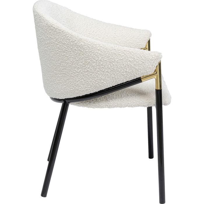 Boulevard White Boucle Chair with Armrest (2/Set) - WOO .Design