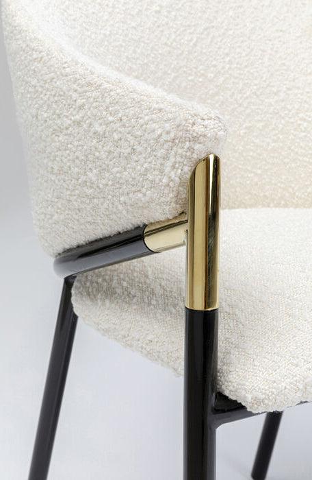 Boulevard White Boucle Chair with Armrest (2/Set) - WOO .Design
