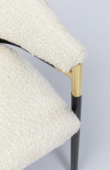 Boulevard White Boucle Chair with Armrest (2/Set) - WOO .Design