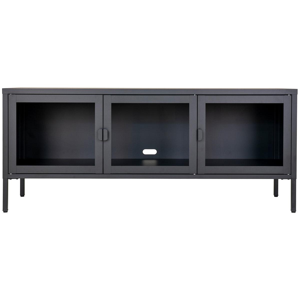 Black steel outlet tv unit