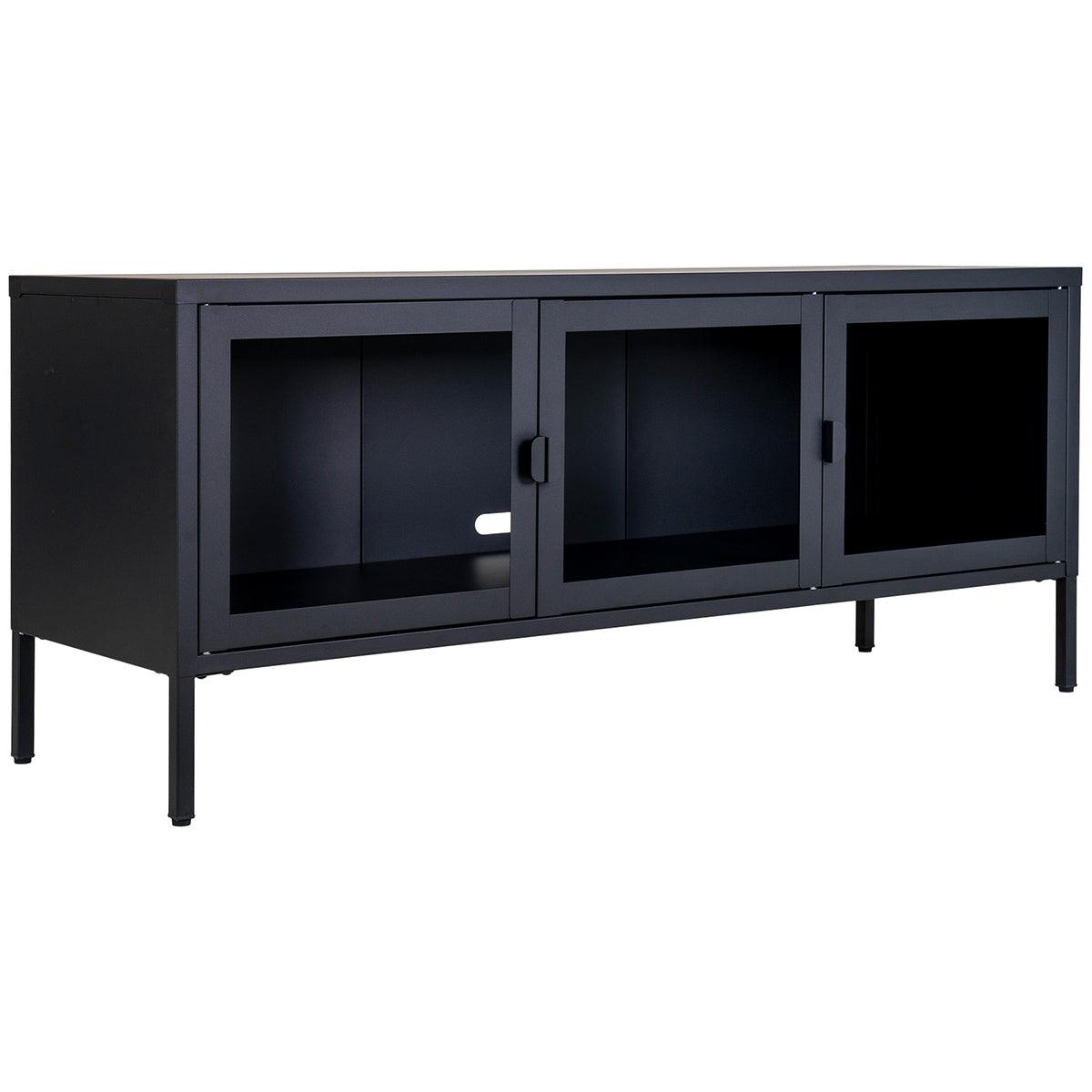 Brisbane Black Steel/Glass TV Bench - WOO .Design