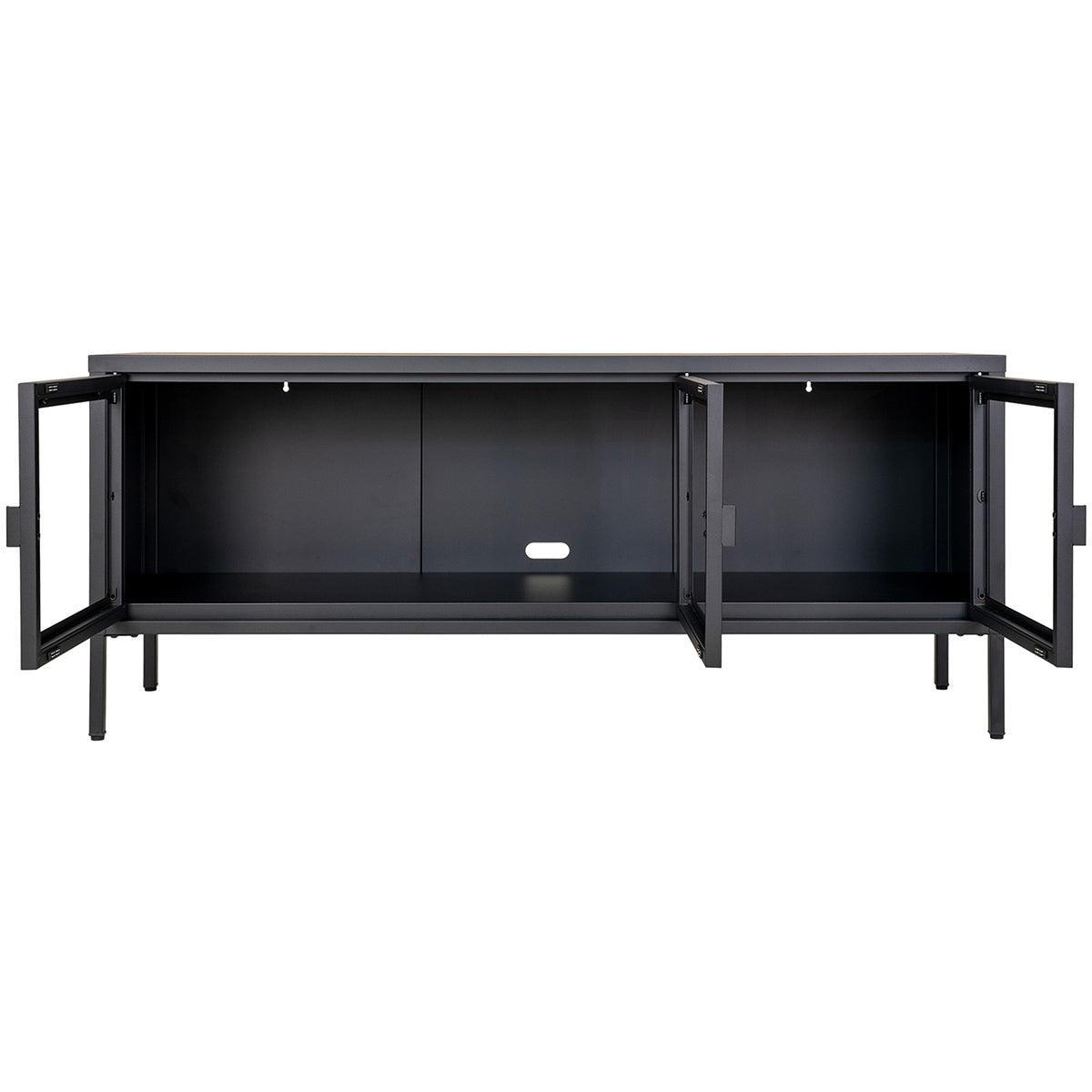 Brisbane Black Steel/Glass TV Bench - WOO .Design