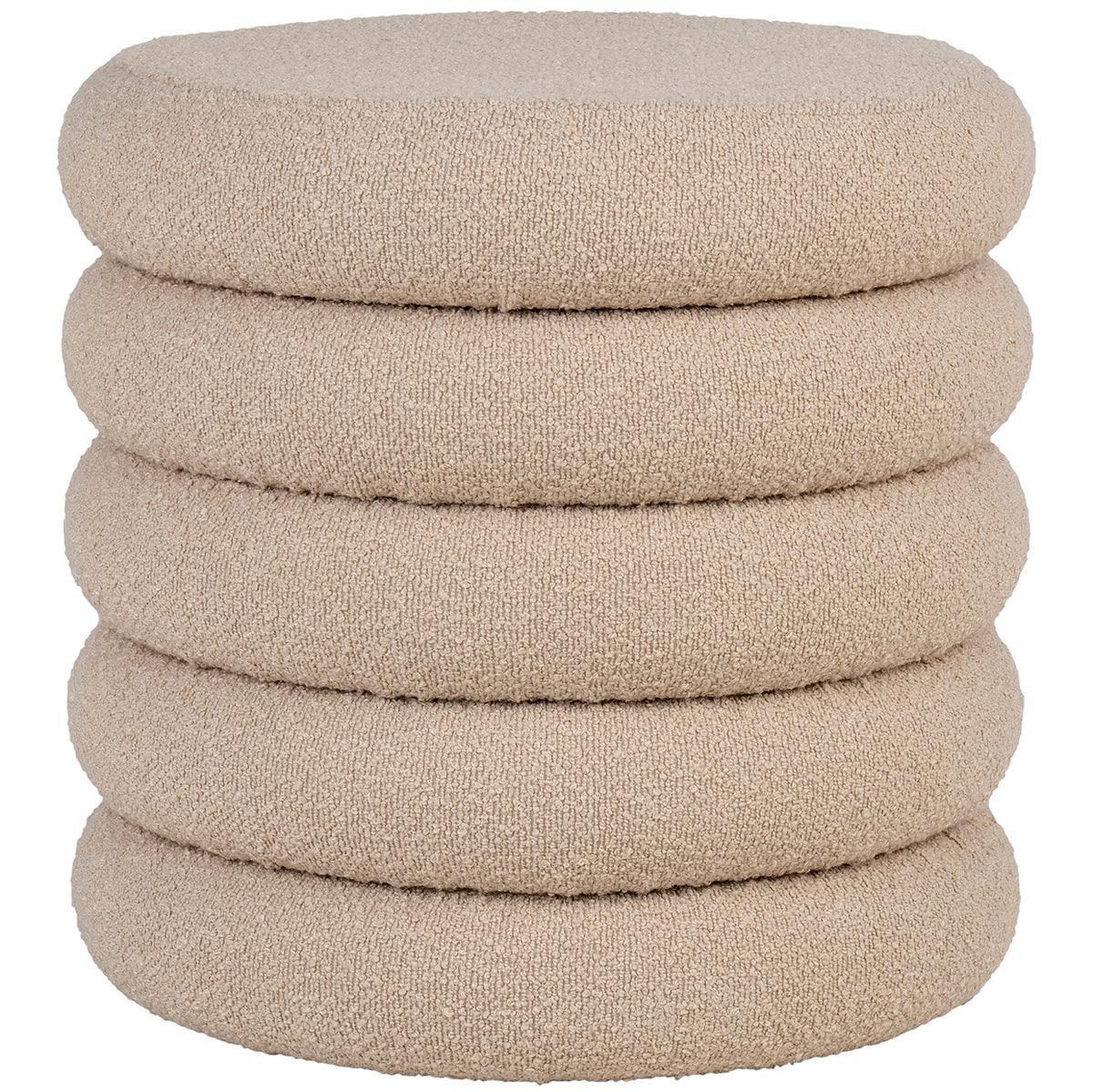 Brooklyn Beige Boucle Pouf with Storage - WOO .Design