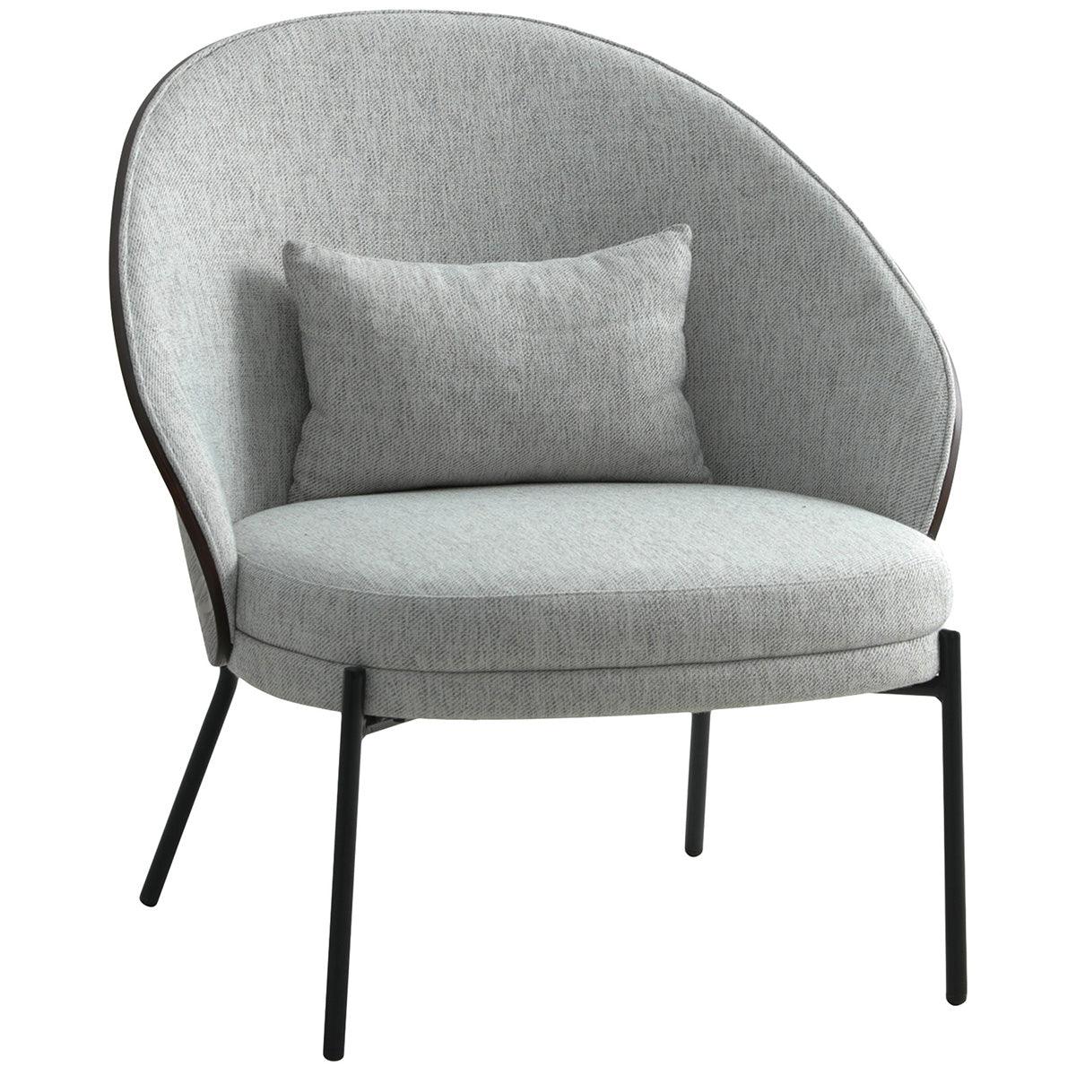 Canelas Light Grey/Dark Brown Lounge Chair - WOO .Design