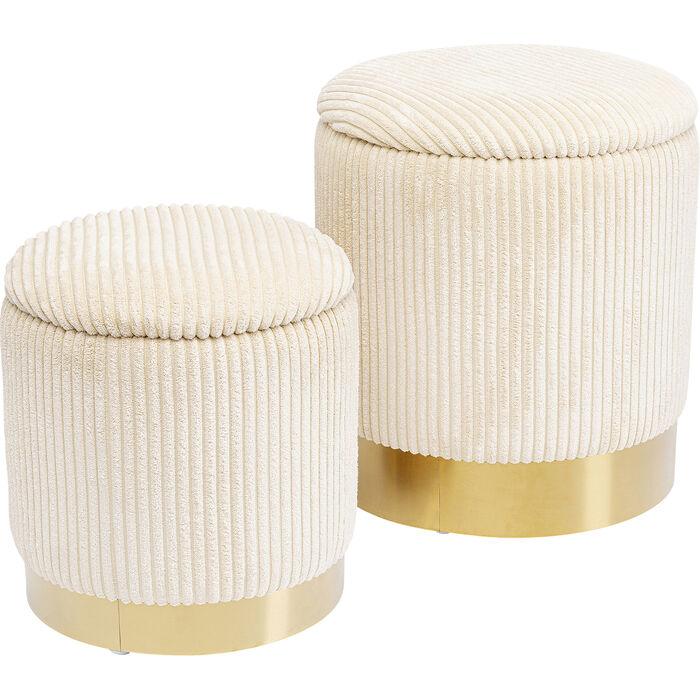 Cherry Creme Cord Storage Stool (2/Set) - WOO .Design