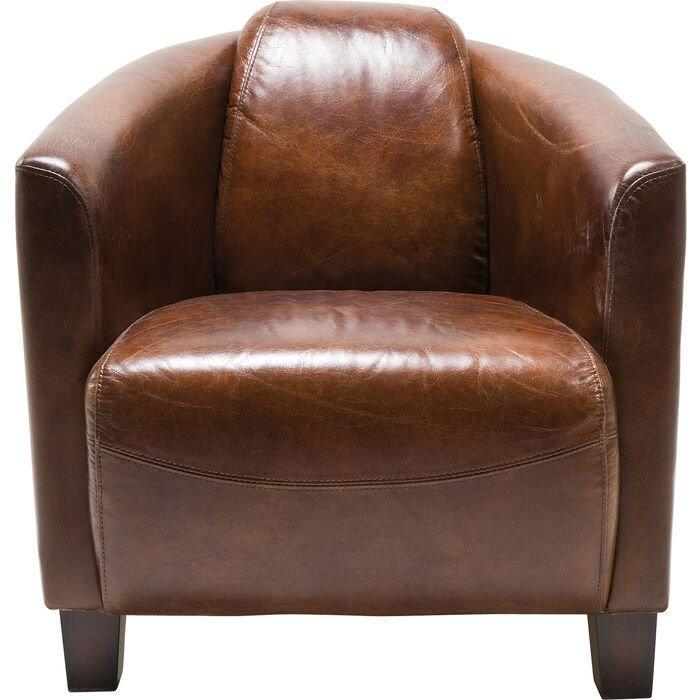 Cigar Leather Lounge Armchair - WOO .Design