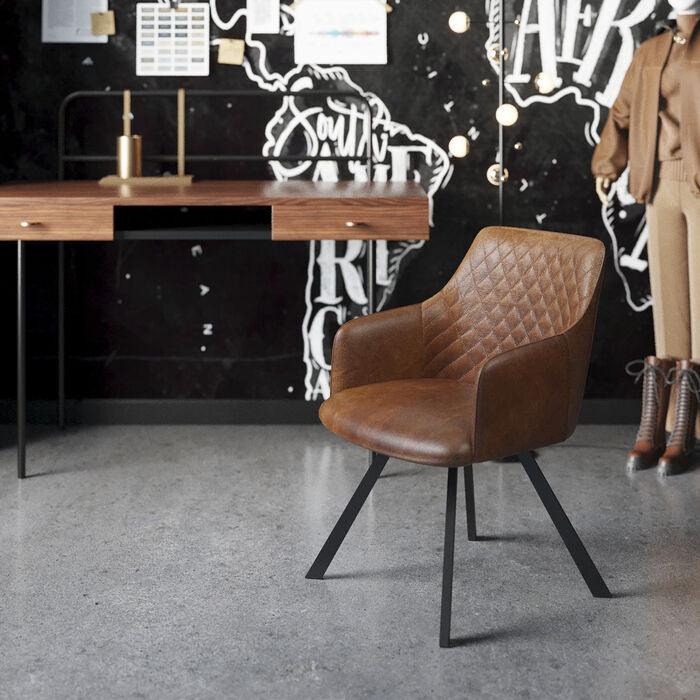 Coco Vintage Leather Swivel Chair - WOO .Design