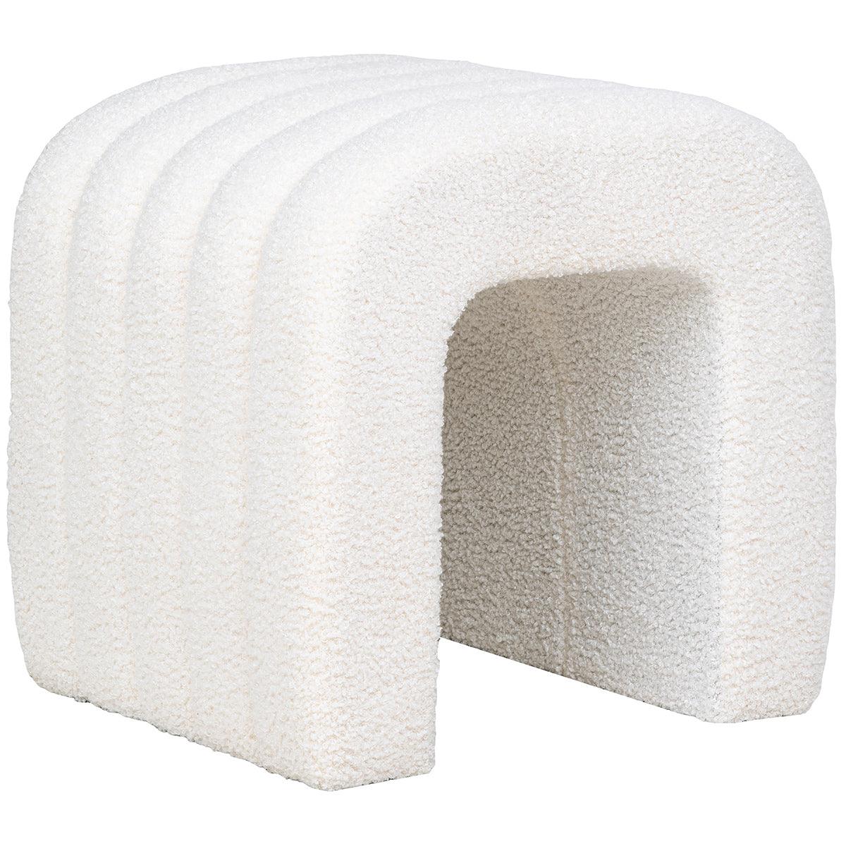 Colma White Boucle Pouf - WOO .Design