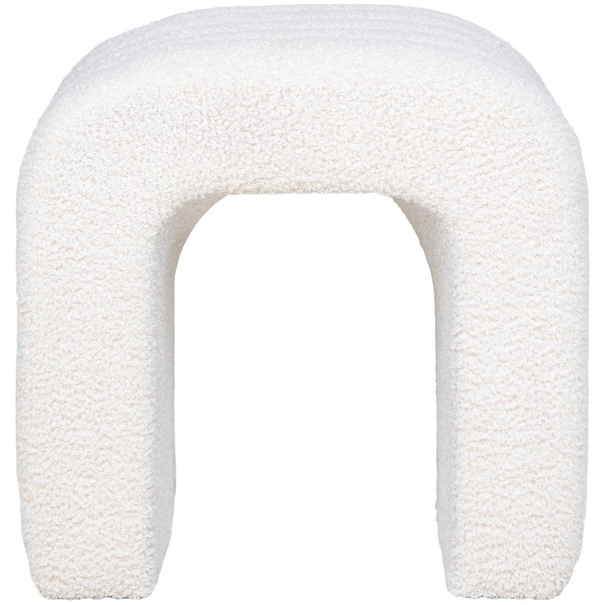 Colma White Boucle Pouf - WOO .Design