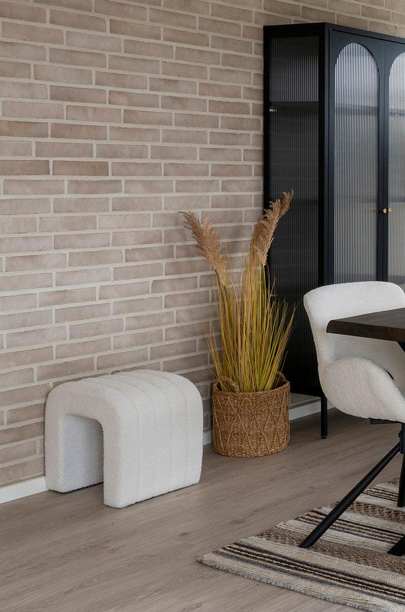 Colma White Boucle Pouf - WOO .Design