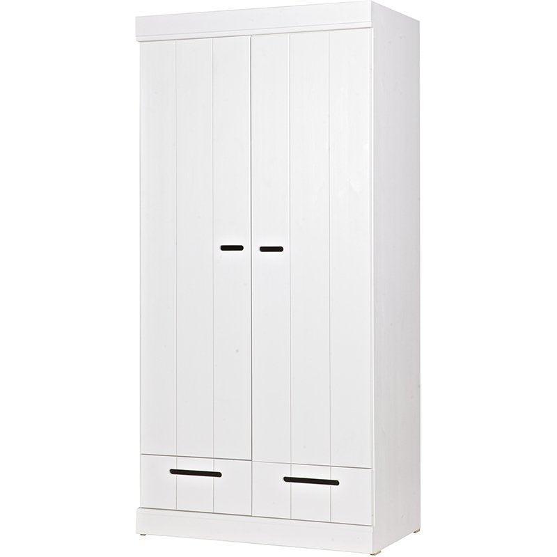 Connect Basic Pine Wood 2 Doors 2 Drawers Strip Doors Cabinet - WOO .Design