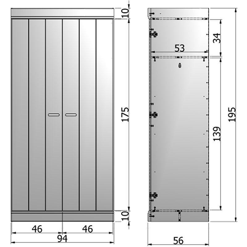 Connect Basic Pine Wood 2 Doors Strip Doors Cabinet - WOO .Design