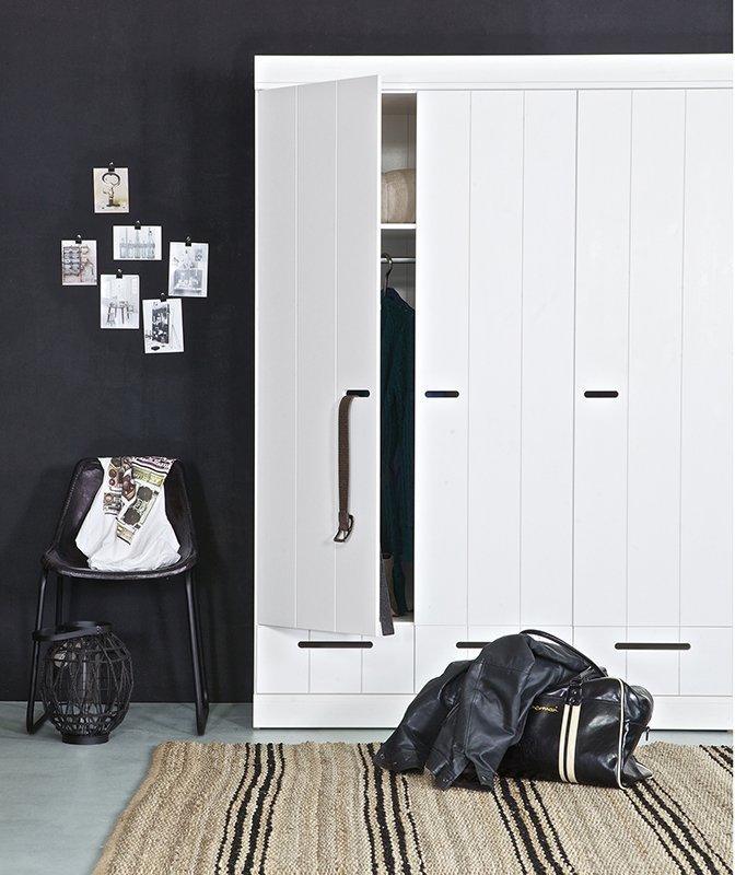 Connect Basic Pine Wood 3 Doors 3 Drawers Strip Doors Cabinet - WOO .Design