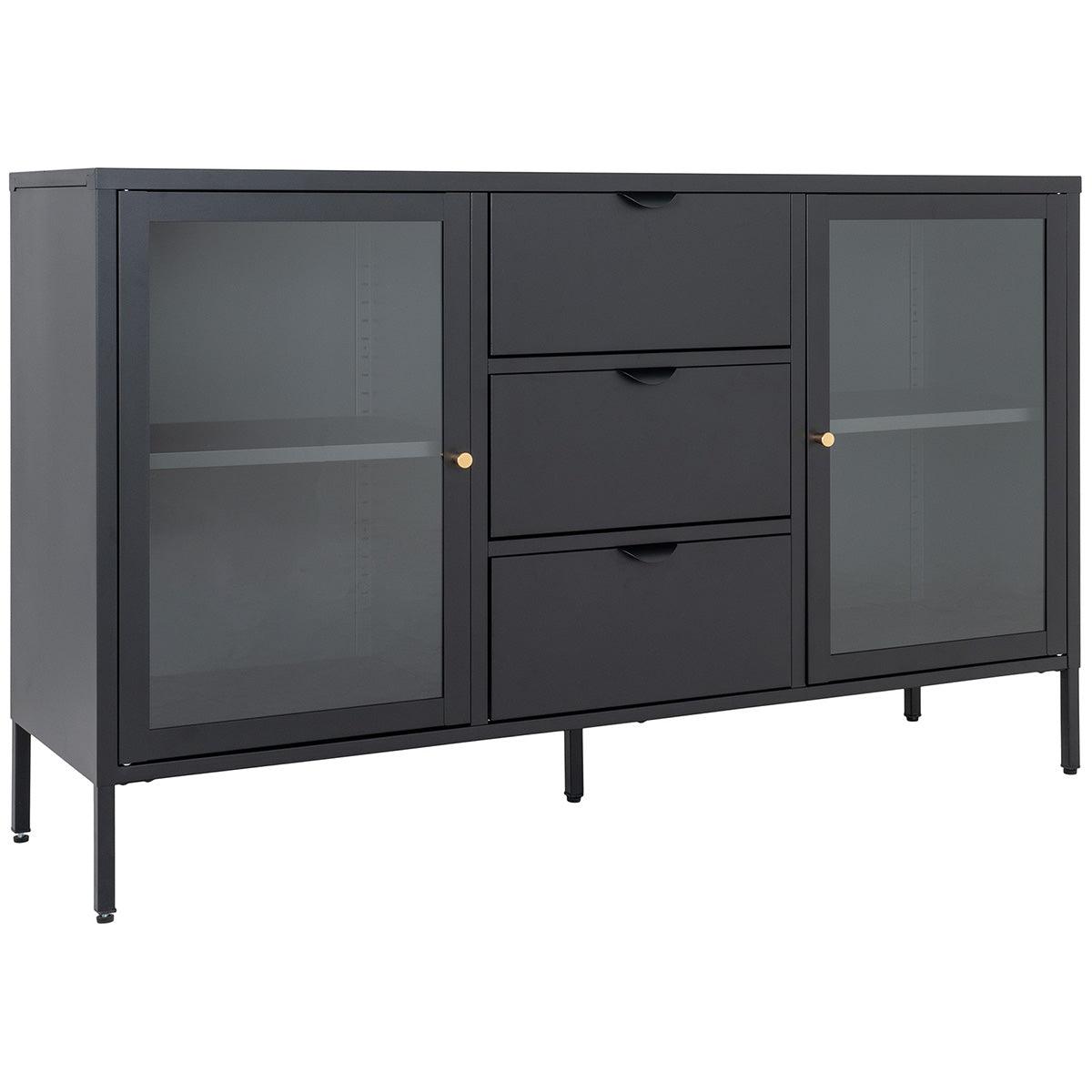 Dalby Black Steel/Glass Sideboard - WOO .Design