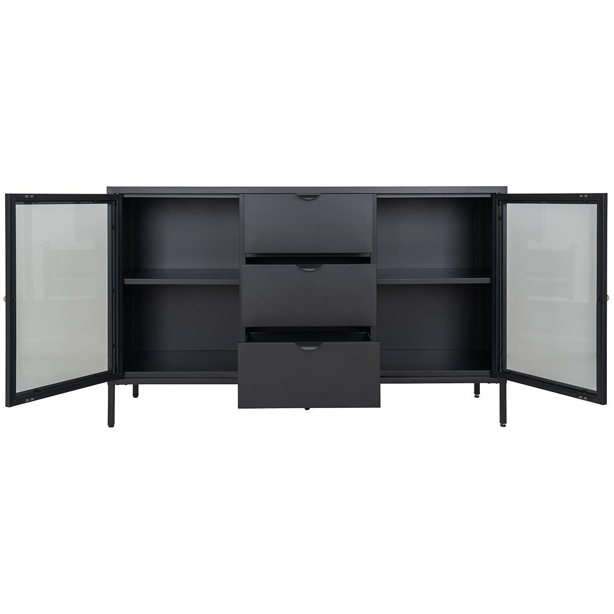 Dalby Black Steel/Glass Sideboard - WOO .Design