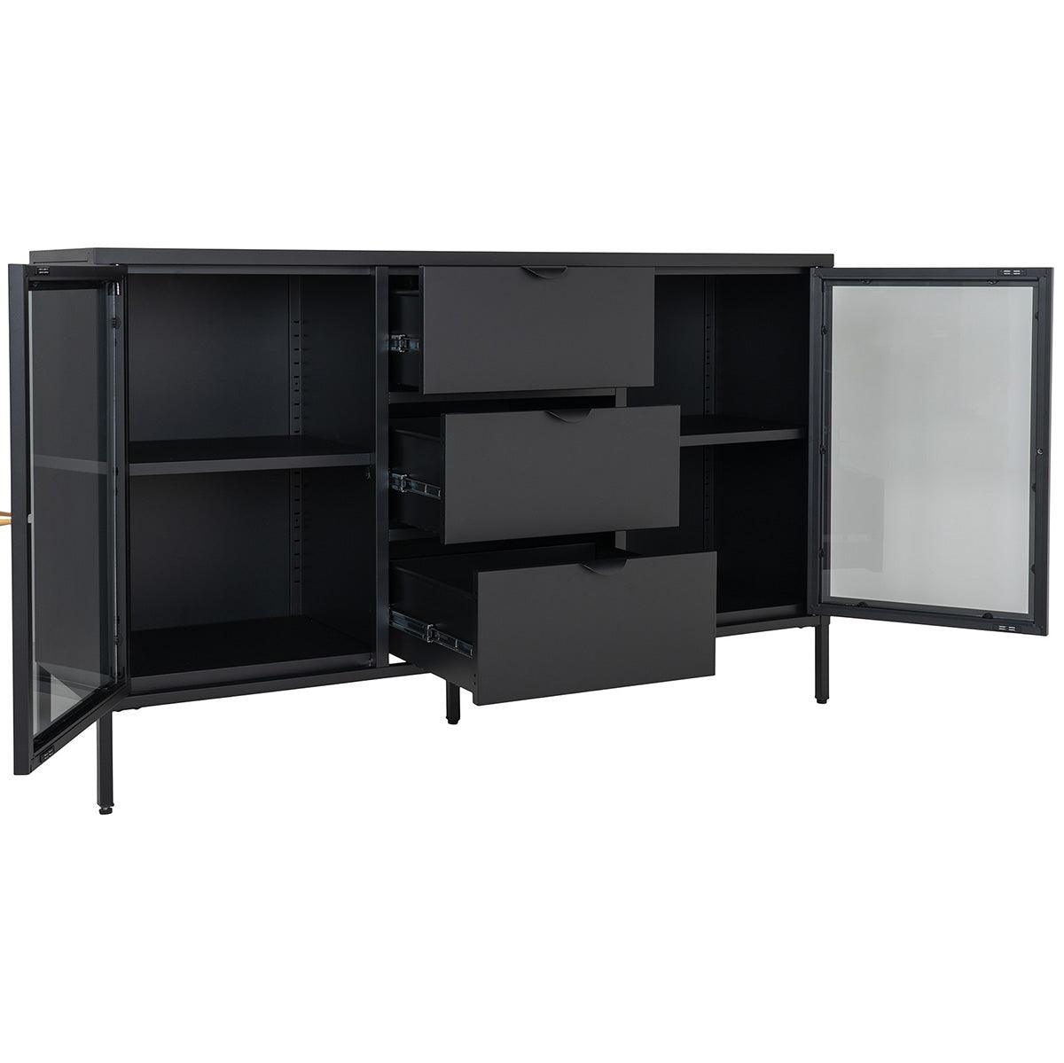 Dalby Black Steel/Glass Sideboard - WOO .Design