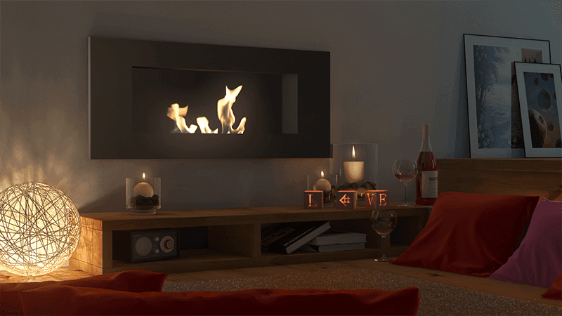 Delta 2 Black Bio Fireplace - WOO .Design