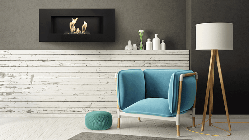 Delta 2 Black Bio Fireplace - WOO .Design