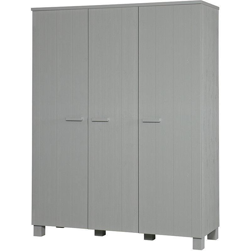 Dennis Brushed Pine Wood 3 Doors Wardrobe - WOO .Design
