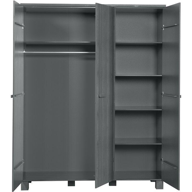 Dennis Brushed Pine Wood 3 Doors Wardrobe - WOO .Design