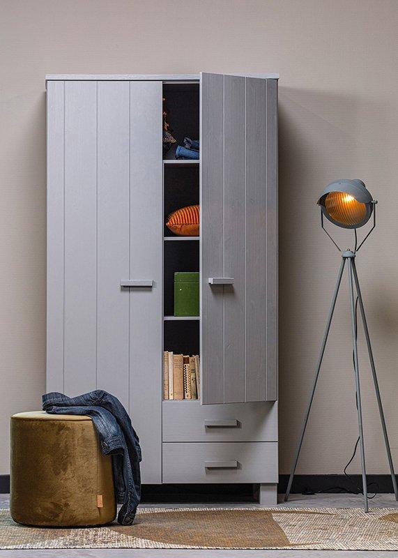 Dennis Brushed Pine Wood Drawers Wardrobe - WOO .Design