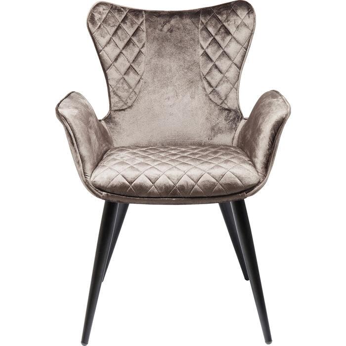 Dream Brown Velvet Chair with Armrest (2/Set) - WOO .Design