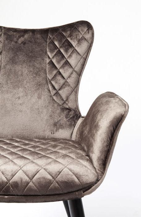 Dream Brown Velvet Chair with Armrest (2/Set) - WOO .Design