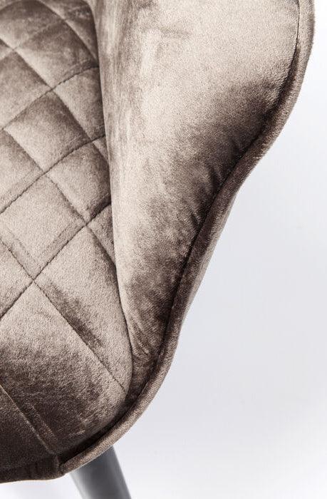 Dream Brown Velvet Chair with Armrest (2/Set) - WOO .Design