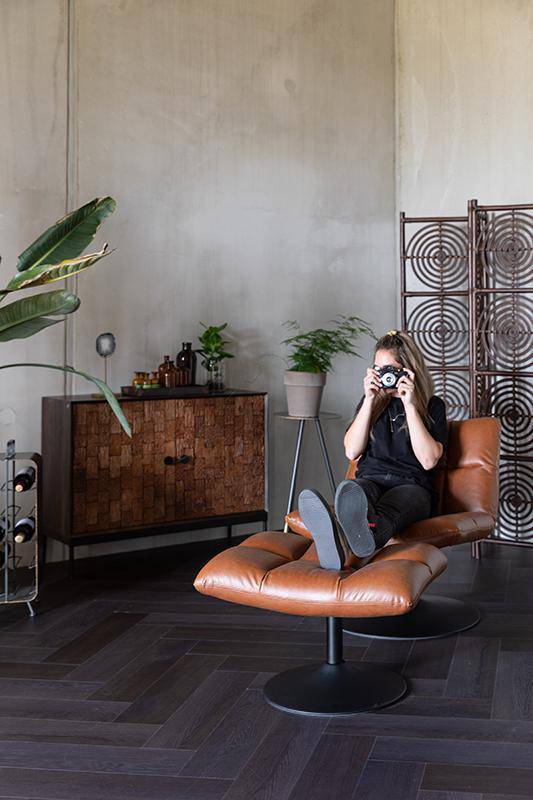 Bar Vintage Brown Hocker