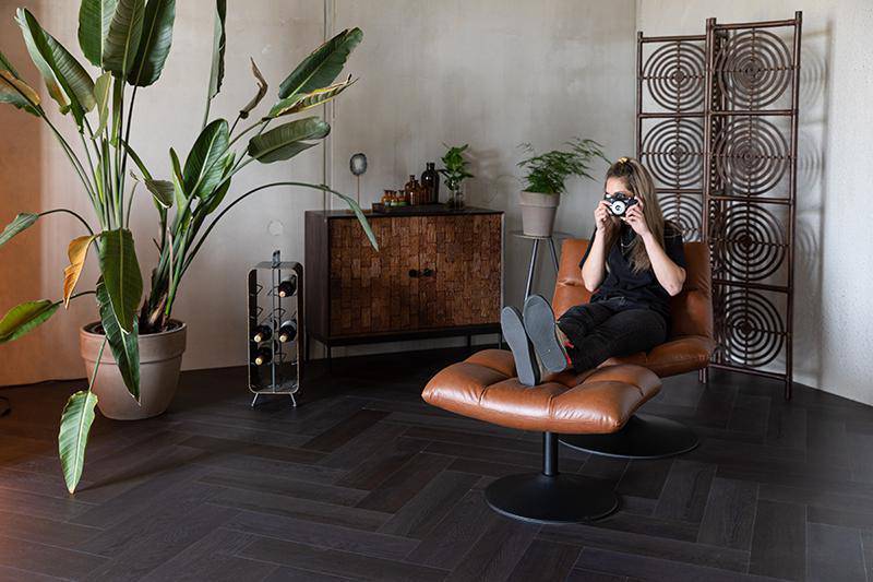 Bar Vintage Brown Hocker